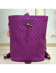 Louis Vuitton Men's Monogram Denim Chalk Backpack M44617 Purple 2019