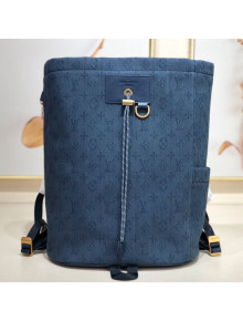 Louis Vuitton Men's Monogram Denim Chalk Backpack M44617 Blue 2019