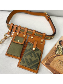 Fendi FF Denim Multi-accessory Pocket Belt Bag Green 2021