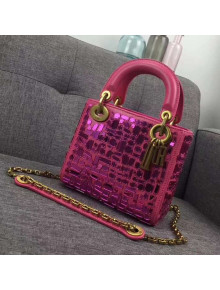 Dior Mini Lady Bag in Mosaic of Mirrors Smooth Calfskin Pink 2018
