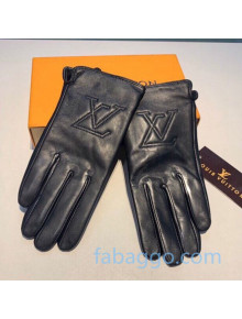 Louis Vuitton LV Lambskin and Cashmere Gloves 10 Black 2020