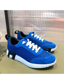 Hermes Bouncing Technical Canvas and Suede Sneakers Royal Blue 2021 07