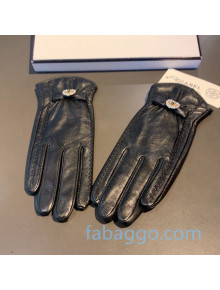 Chanel Lambskin and Cashmere Heart Bow Gloves 14 Black 2020