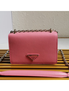 Prada Nylon and Saffiano Leather Shoulder Bag 1BD032 Pink 2021