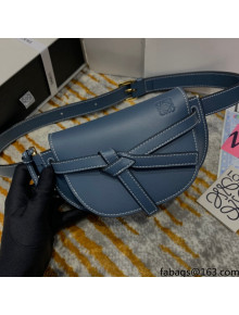 Loewe Mini Gate Belt Bag in Natural Calfskin Blue 2021 Top