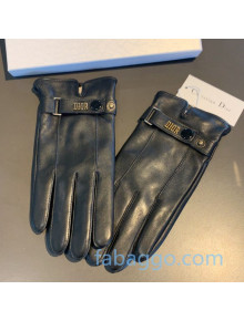 Dior Men's Studded Lambskin and Cashmere Gloves 16 Black 2020