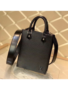 Louis Vuitton Petit Sac Plat Mini Tote Bag in Black Epi Leather M69441 2020