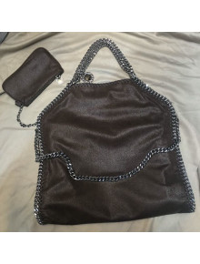 Stella McCartney Falabella Fold Over Tote Bag Dark Brown/Silver 2020