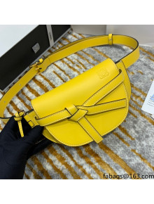 Loewe Mini Gate Belt Bag in Natural Calfskin Yellow 2021 Top