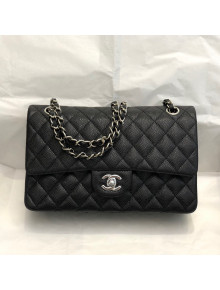 Chanel Quilted Big Grained Calfskin Medium Classic Flap Bag A01112 Black/Silver 023 2021 