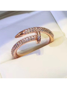 Cartier Juste un Clou Crystal Ring Rose Gold 