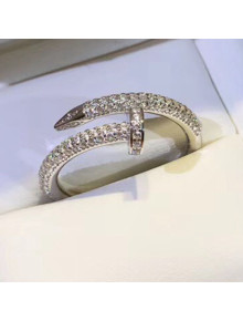 Cartier Juste un Clou Crystal Ring Silver