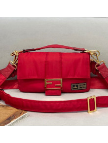 Fendi Men's Baguette Porter Nylon Medium Shoulder Bag/Belt Bag Red 2021