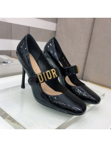 Dior Baby-D Patent Leather Mary Janes Pumps 10cm Black 2021 
