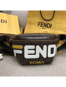 Fendi Fabric with FF Motif Belt Bag Brown/White 2018
