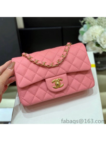 Chanel Grained Calfskin Mini Classic Flap Bag Pink A01116 Original Quality 2022