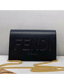 Fendi Leather Wallet on Chain Mini Bag Black 2021