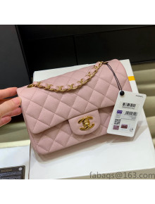 Chanel Grained Calfskin Mini Classic Flap Bag Light Pink A01116 Original Quality 2022
