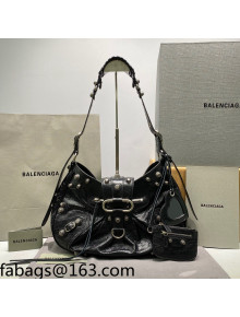 Balenciaga Le Cagole Lambskin Medium Shoulder Bag Black/Aged Silver 2021