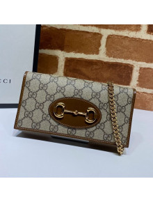 Gucci Horsebit 1955 GG Canvas Wallet with Chain WOC ‎621892 Brown 2020