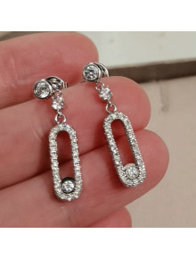 Messika Move Crystal Short Earrings Silver 2021 082430