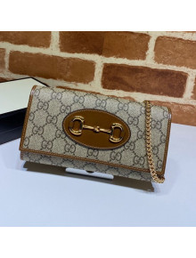 Gucci Horsebit 1955 GG Canvas Wallet with Chain WOC ‎621888 Brown 2020