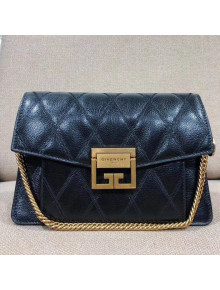 Givenchy Small GV3 Bag in Diamond Quilted Leather Metallic Blue 2018
