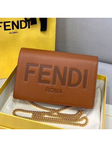 Fendi Leather Wallet on Chain Mini Bag Brown 2021