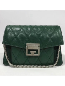 Givenchy Small GV3 Bag in Diamond Quilted Leather Green 2018