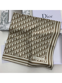 Dior Oblique Silk Square Scarf 90x90cm Camel Brown 2021