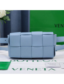 Bottega Veneta The Belt Cassette Bag in Maxi-Woven Lambskin Blue 2021 02