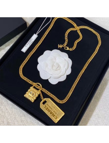 Chanel Tag Lock Pendant Long Necklace 2019