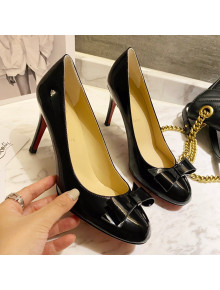 Christian Louboutin Patent Leather Pumps 8cm with Bow Black 2021