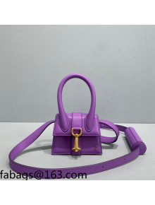 Jacquemus Le Chiquito Montagne Leather Mini Bag Purple 2021