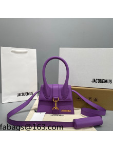 Jacquemus Le Chiquito Montagne Leather Small Bag Purple 2021