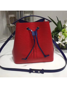 Louis Vuitton Epi Leather Lockme Bucket Bag Red/Blue 2017
