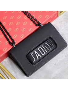 Dior "J'ADIOR" Mini Flap Bag In Black Calfskin with Black Metal 2018