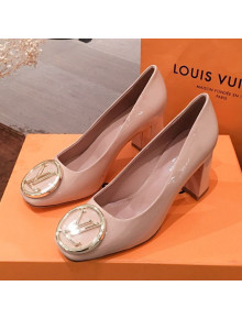 Louis Vuitton Madeleine Patent Calfskin LV Circle Pump Pink 2019