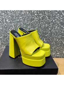 Versace Calfskin Platform Slide Sandals 15.5cm Yellow 2022 26