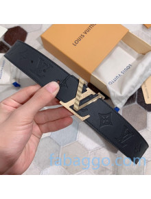 Louis Vuitton Black Monogram Leather Belt 40mm with LV Buckle 2020