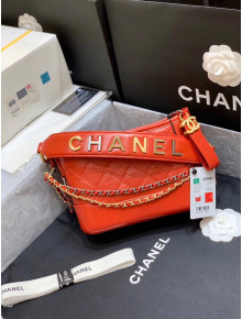 Chanel Small CHANEL'S GABRIELLE Hobo Bag in Aged Calfskin AS0865 Red 2020(Top Quality)
