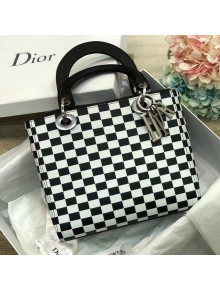Dior Supple Lady Dior Bag in Black and White Printed Calfskin 2018