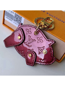 Louis Vuitton Monogram Vernis Leather Pig Bag Charm & Key Holder M64181 Burgundy 2019