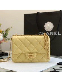 Chanel Lambskin & Enamel Small Flap Bag AS3112 Yellow 2022