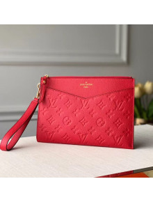 Louis Vuitton Pochette Mélanie MM Pouch in Red Monogram Leather M68705 2020