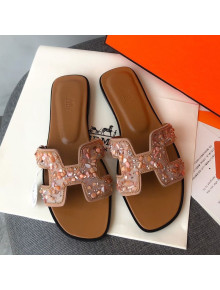 Hermes Oran Crystal Suede Slide Sandal Apricot 2021 04