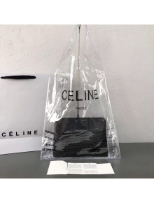 Celine Hyaline PVC Large Shopping Bag With a Leather Pouch Black2018