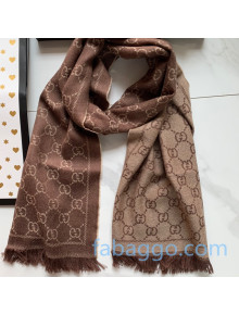 Gucci Wool GG Scarf 45x180cm Coffee Brown 2020