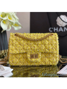 Chanel Tweed Small 2.55 Flap Bag AS0874 Yellow 2020