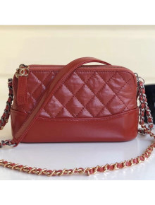 Chanel Gabrielle Clutch with Chain/Mini Bag in Vintage Leather A94505 Red 2019